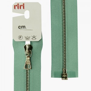 Riri 3000079/60/5859 Молния металлическая, разъемная, на атласной тесьме, 4 мм, 60 см, бирюзовый
