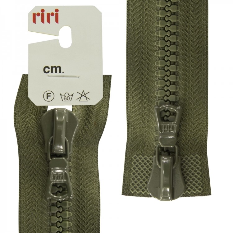 Riri 6016575/70/2827 Молния тракторная, разъемная, 2 замка, 8 мм, 70 cм, хаки
