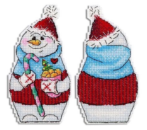 Набор для вышивания Жар-Птица Р-845 Снеговик с угощениями