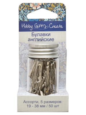 Hemline HGC415.S.01 Булавки английские в баночке-органайзере, ассорти