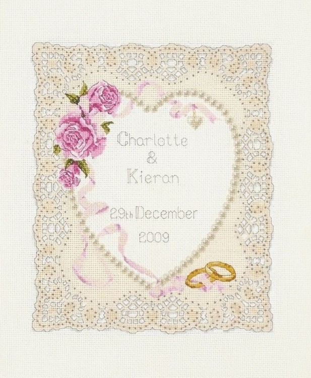 Набор для вышивания Anchor ACS05 Floral Heart Wedding Sampler (Сердце с цветами. Свадебный мотив)