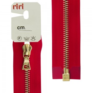 Riri 3503219/60/9426 Молния металлическая, разъемная, на атласной тесьме, 6 мм, 60 см, ярко-красный