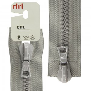 Riri 6016575/75/2106 Молния тракторная, разъемная, 2 замка, 8 мм, 75 cм, серый