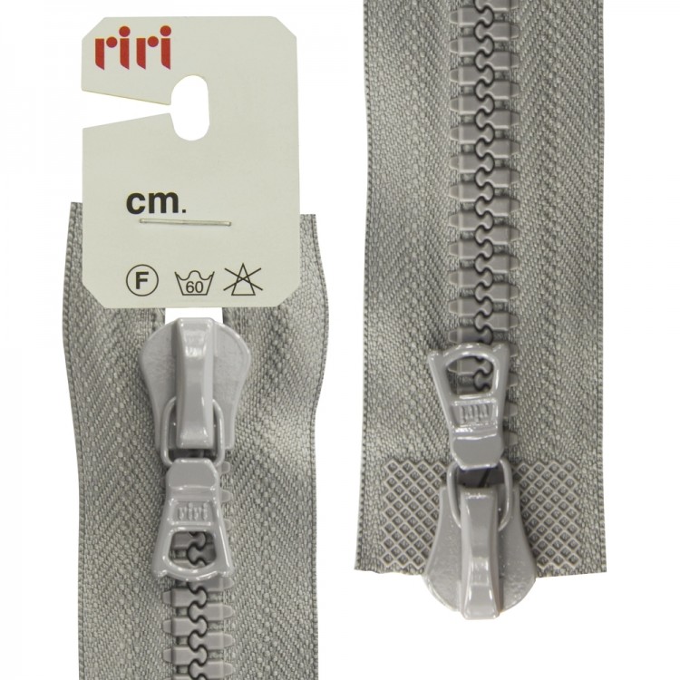 Riri 6016575/75/2106 Молния тракторная, разъемная, 2 замка, 8 мм, 75 cм, серый