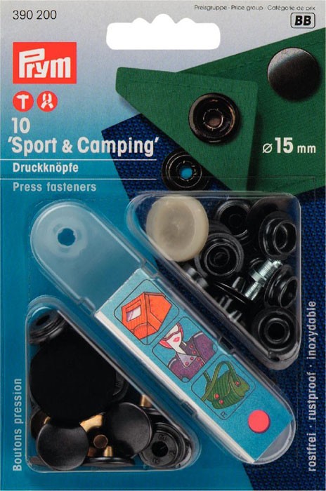 Prym 390200 Кнопки "Спорт & Кемпинг", диаметр 15мм