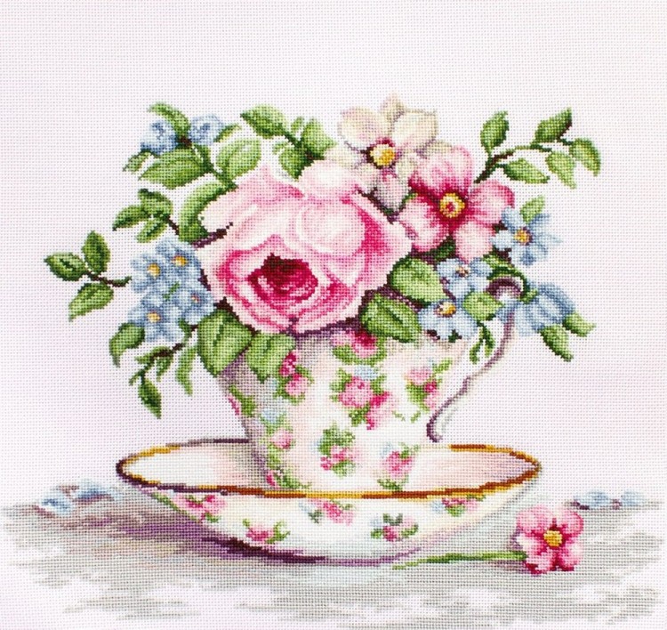 Набор для вышивания Luca-S B2321 Цветы в чайной чашке