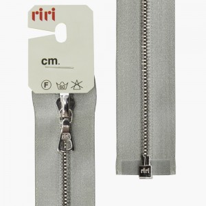 Riri 3000079/60/9112 Молния металлическая, разъемная, на атласной тесьме, 4 мм, 60 см, серо-голубой