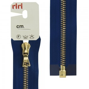 Riri 3503219/60/9603 Молния металлическая, разъемная, на атласной тесьме, 6 мм, 60 см, синий