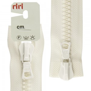 Riri 6016575/75/2111 Молния тракторная, разъемная, 2 замка, 8 мм, 75 cм, бело-бежевый светлый