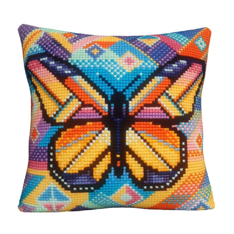 Набор для вышивания Collection D'Art 5503CK Подушка "Орнамент с бабочкой"