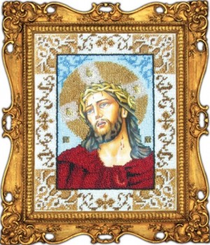 Вышиваем бисером L-10 Иисус в терновом венке