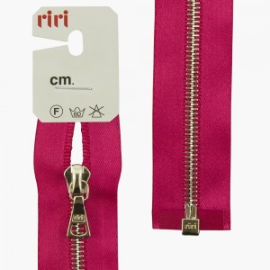 Riri 3000079/60/9407 Молния металлическая, разъемная, на атласной тесьме, 4 мм, 60 см, малиновый