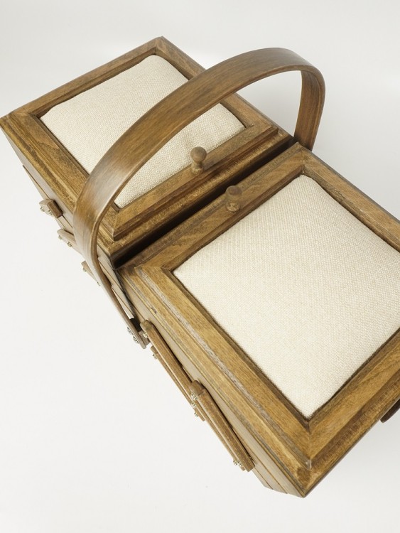 Aumueller 31/151/2 Шкатулка для рукоделия 3-х этажная, бук коричневый