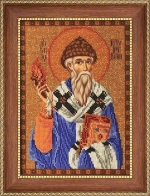 Мир багета 44БК 487-200_ПЛ Рама для иконы "Спиридон Тримифунтский" Радуга бисера