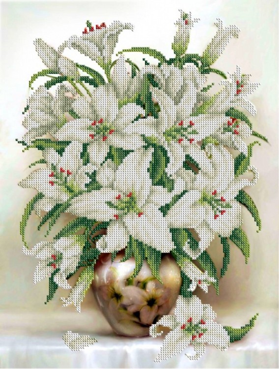 Набор для вышивания Каролинка КБЦН(Ч) 3064 Белые лилии