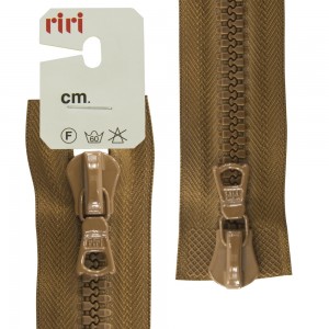 Riri 6016575/75/2209 Молния тракторная, разъемная, 2 замка, 8 мм, 75 cм, светло-коричневый