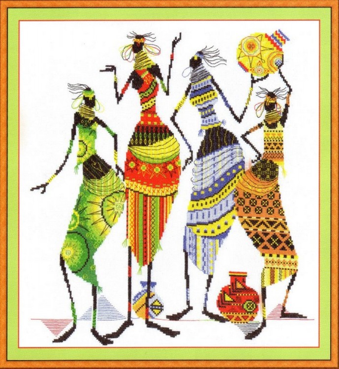 Набор для вышивания Панна NM-0739 (НМ-0739) Африка. Масаи. Африканочки-подружки