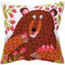 Набор для вышивания Collection D'Art 5396 Подушка "Медведь в малине"