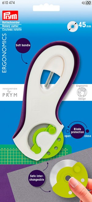 Prym 610474 Раскройный нож "Ergonomics", диаметр 45 мм
