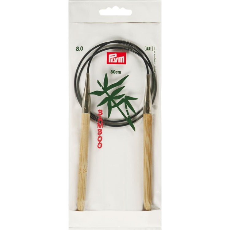 Prym Спицы круговые "Bamboo" с гибкой леской 80 см