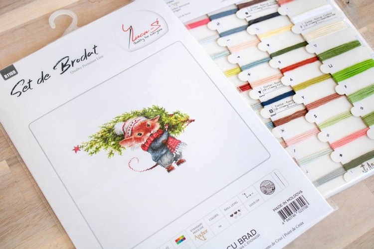 Набор для вышивания Luca-S B1169 Мышка с ёлочкой