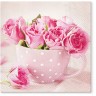 PAW Decor Collection TL571000 Салфетка трехслойная для декупажа "Розы в чашке"