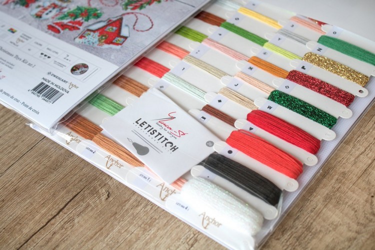 Набор для вышивания LetiStitch 966 Christmas Toys (Новогодние игрушки, комплект)