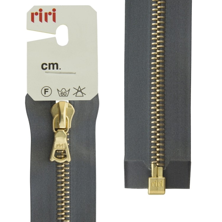 Riri 3503219/70/2121 Молния металлическая, разъемная, на атласной тесьме, 6 мм, 70 см, серый стальной