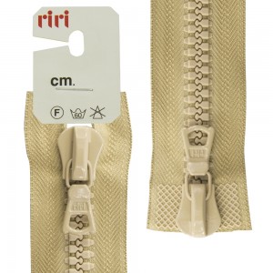 Riri 6016575/75/2212 Молния тракторная, разъемная, 2 замка, 8 мм, 75 cм, бежевый