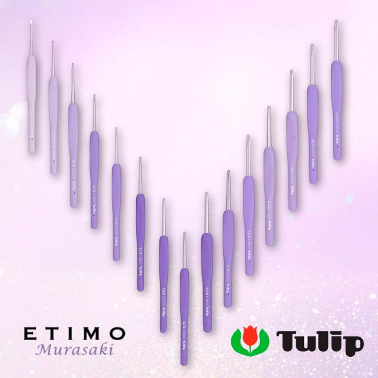 Tulip Крючок для вязания с ручкой ETIMO Murasaki, алюминий/пластик, фиолетовый