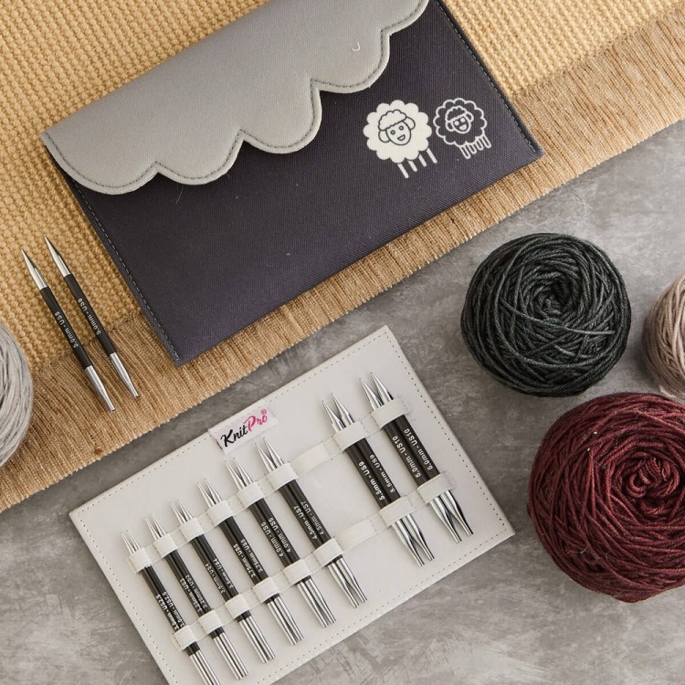 KnitPro 41637 Набор "Deluxe" спиц съемных укороченных "Karbonz"