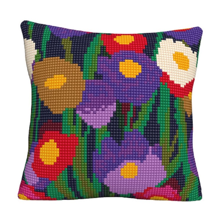 Набор для вышивания Collection D'Art 5512CK Подушка "Цветочные мотивы"