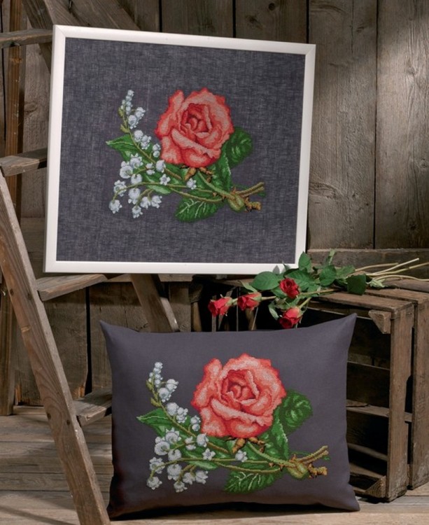 Набор для вышивания Permin 90-6426 Розы и лилии