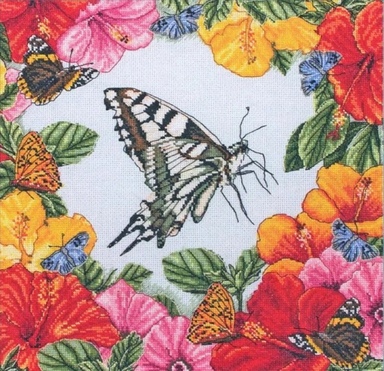 Набор для вышивания Maia 01225 Весенние бабочки