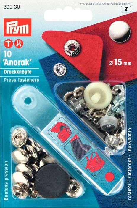 Prym 390301 Кнопки Анорак для тканей средней плотности