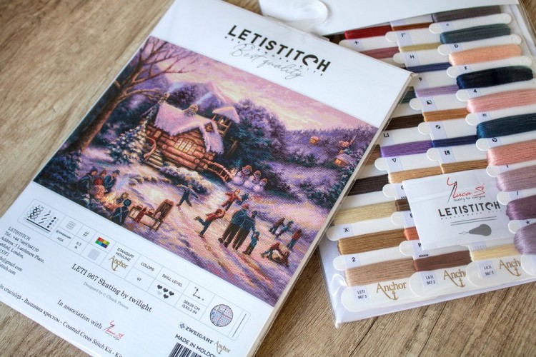 Набор для вышивания LetiStitch 967 Skating by twilight (Катание в сумерках)