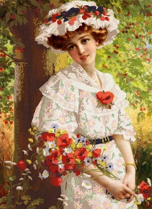 Конек 8475 Девушка с маками