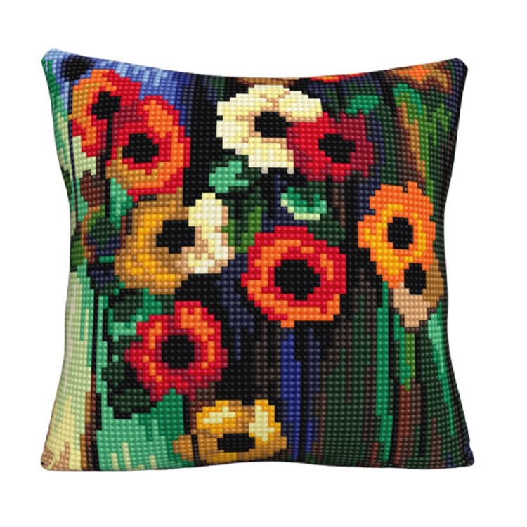 Набор для вышивания Collection D'Art 5513CK Подушка "Цветочные мотивы"