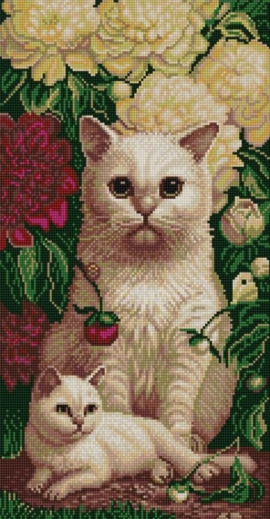 Конек 1333 Котята в пионах