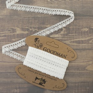 Goodman K-5001-01 Кружево плетеное, ширина 10 мм, цвет белый, 5 м