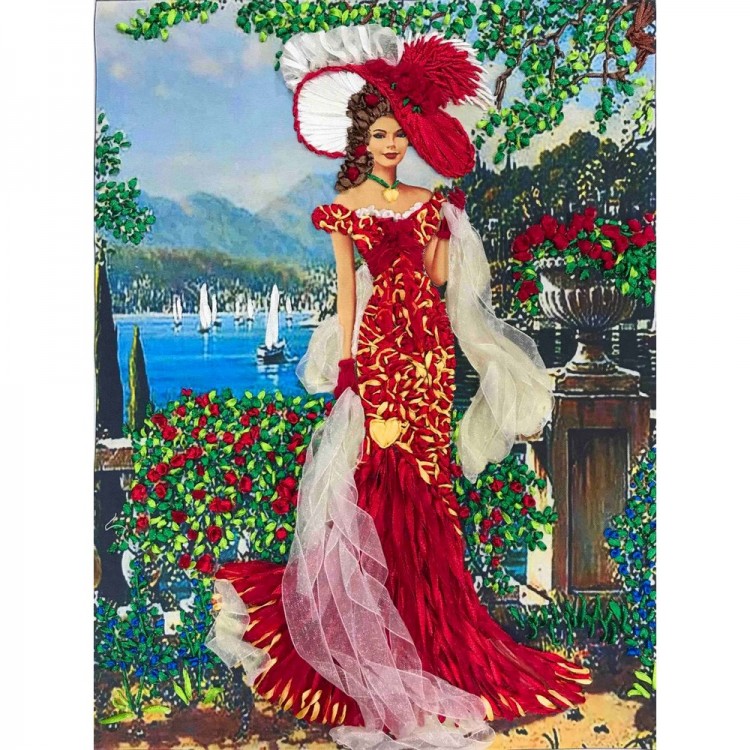 Набор для вышивания Многоцветница МЛ(н) 3002 Дама в красном
