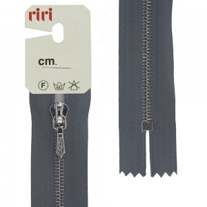 Riri 3411120/18/2119 Молния металлическая, неразъемная, карманная, 4 мм, 18 см, серо-голубой светлый