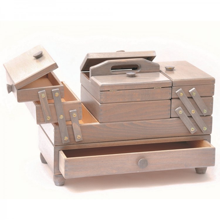 Aumueller 31/208/9 Шкатулка для рукоделия 4-х этажная, бук античный серый