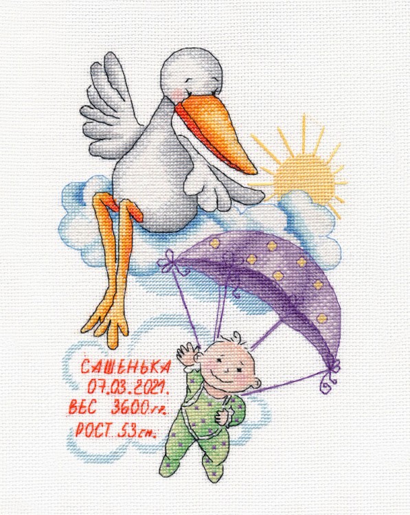 Набор для вышивания Овен 1412 Метрика "Сашенька"