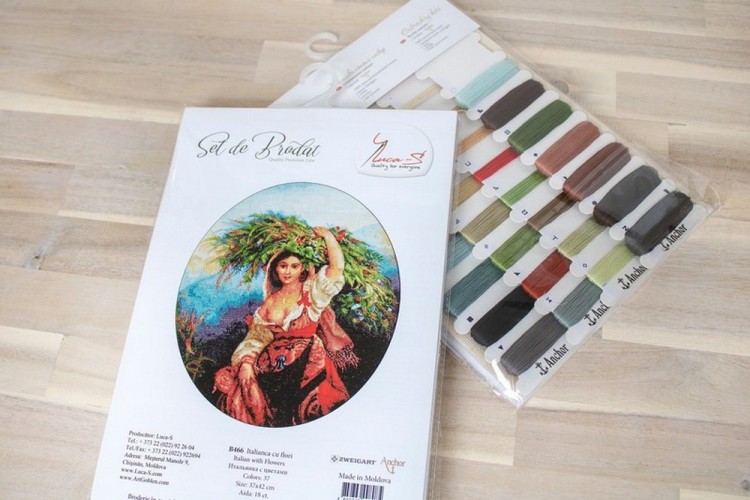 Набор для вышивания Luca-S B466 Итальянка с цветами