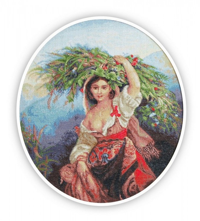 Набор для вышивания Luca-S B466 Итальянка с цветами