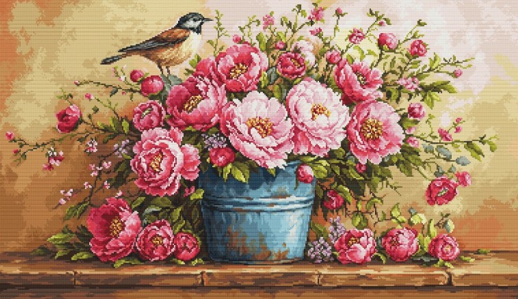 Набор для вышивания Luca-S B7055 Роскошный букет цветов