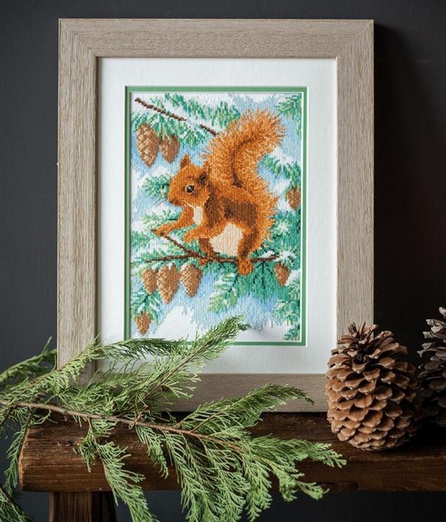 Набор для вышивания Vervaco PN-0195604 Белочка на дереве