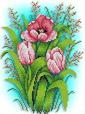 Набор для вышивания Каролинка КБЦН(Ч) 4025 Тюльпаны