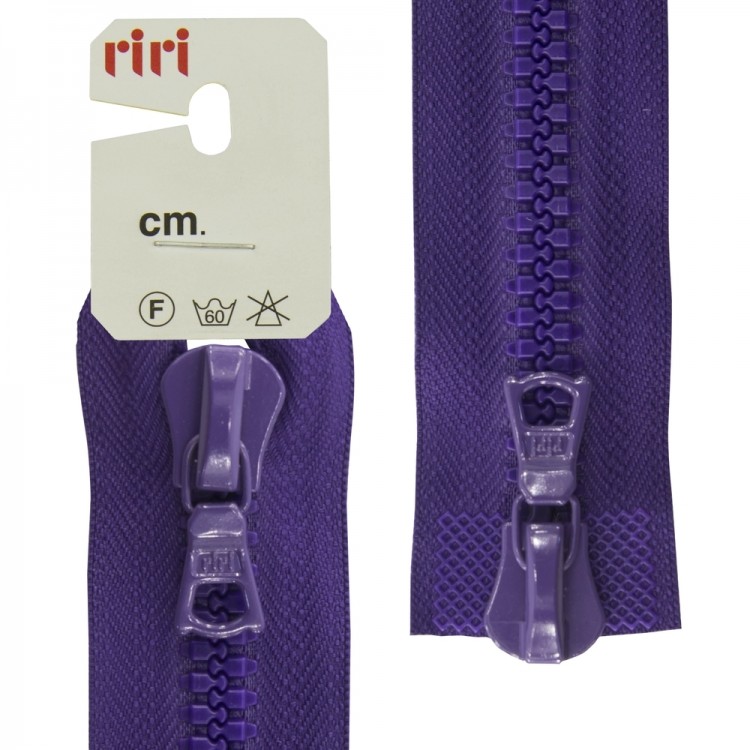 Riri 6016575/75/2507 Молния тракторная, разъемная, 2 замка, 8 мм, 75 cм, фиолетовый